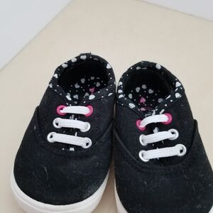 Wonder Nation Black Sneakers with Pink and White Accents